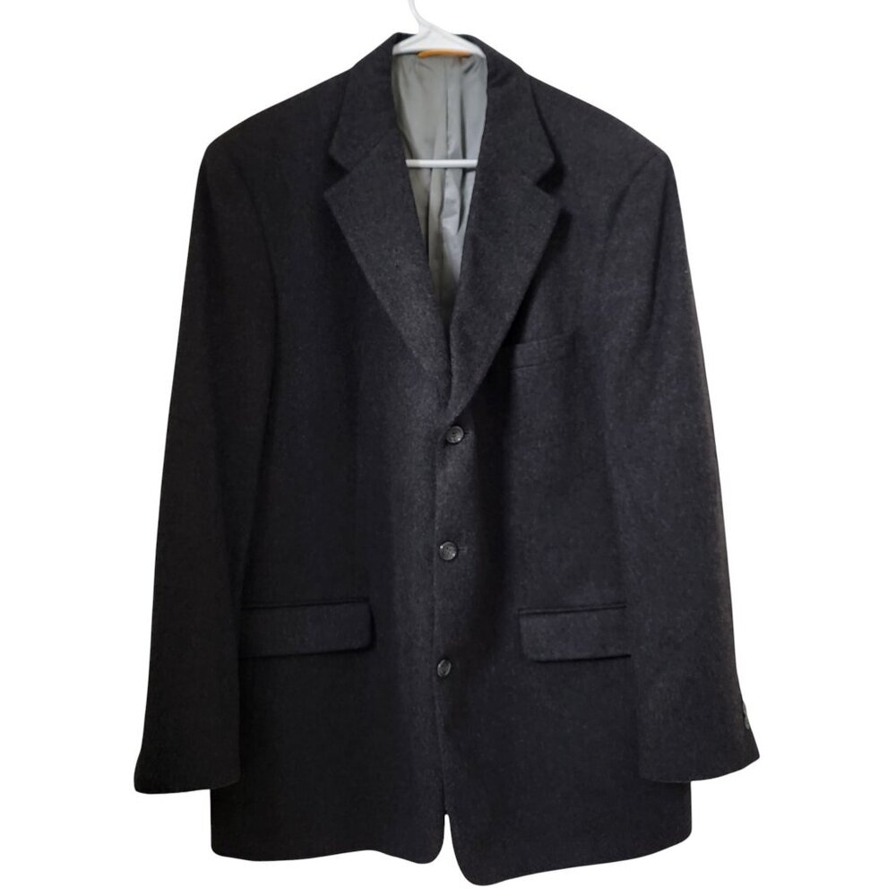 Bill Blass Size 44L Charcoal Gray 100% Cashmere Sport Coat / Jacket / Blazer